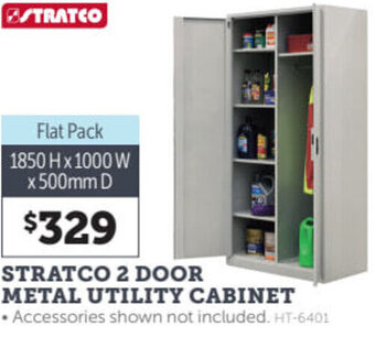 Stratco Stratco 2 Door Metal Utility Cabinet 1850 H x 1000 W x 500mm D offer