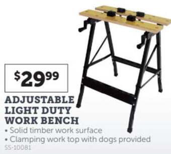 Stratco Adjustable Light Duty work Bench offer