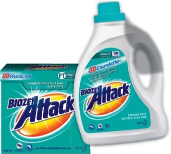 Biozet Attack Laundry Liquid 2 Litre or Powder 2kg