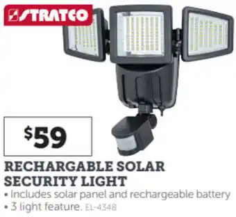 Stratco Rechargable Solar Security Light offer