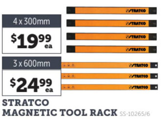 Stratco Stratco Magnetic Tool Rack 3 x 600mm offer