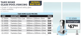 Stratco Take Home Glass Pool Fencing offer