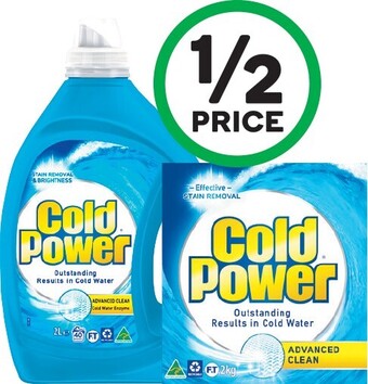 Woolworths Cold Power Advanced Clean Laundry Liquid 1.8-2 Litre or Powder 1.8-2 kg offer