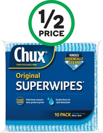 Woolworths Chux Original Superwipes Pk 10 offer