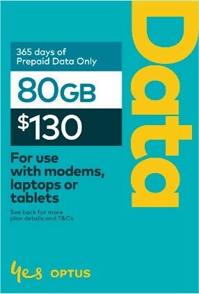 Woolworths Optus $130 Data SIM Long Expiry (365 Days)# offer