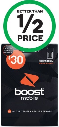 Woolworths Boost $30 SIMΔ offer