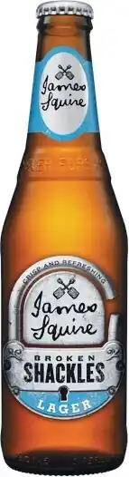 Woolworths James Squire Broken Shackles Lager Bottles 24x345ml offer