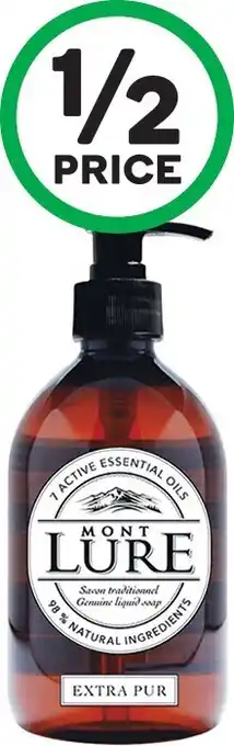 Woolworths Mont Lure Genuine Liquid Soap Natural Liquid Hand Wash Pump Vegan SLS-free Extra Pure 500ml offer