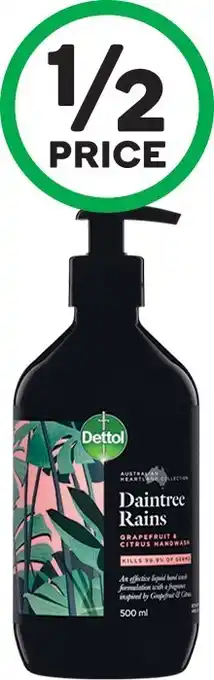 Woolworths Dettol Australian Heartland Citrus Hand Wash 500ml offer