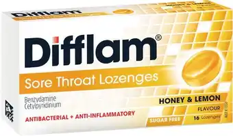 Woolworths Difflam Sore Throat Lozenges Honey & Lemon Pk 16~ offer