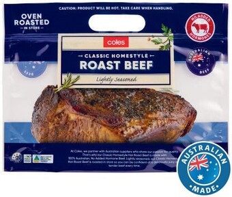 Coles Coles Classic Homestyle No Added Hormones Hot Roast Beef offer