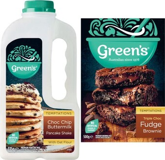 Coles Green’s Premium Baking Mix 350g-630g or Premium Pancake Shake 325g-335g offer