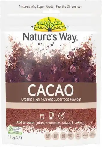 Coles Nature’s Way Organic Cacao Powder 125g offer