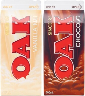 Coles Oak Flavoured Milk 600mL offer