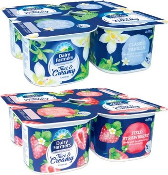Coles Dairy Farmers Thick & Creamy Yoghurt 4x110g offer