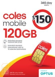 Coles Coles Mobile $150 SIM offer