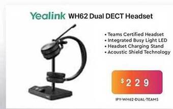 Leader Computers Yealink Wh62 Dual Dect Headset offer