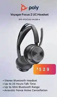 Poly Voyager Focus 2 Uc Headset