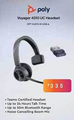 Voyager 4310 UC Headset offer at Leader 