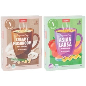 Coles Coles 2 Serve Soup 60g-75g offer