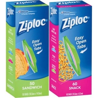Coles Ziploc Sandwich Bag 50 Pack or Snack Bag 60 Pack offer