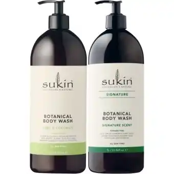 Coles Sukin Botanical Body Wash Pump 1 Litre offer
