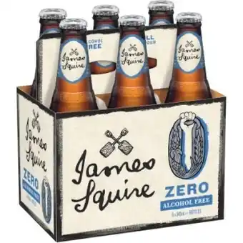 Coles James Squire Zero Bottles 6x345mL offer