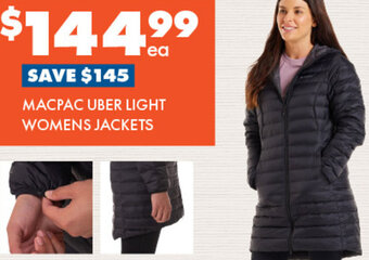 BCF Macpac Uber Light Womens Jackets offer