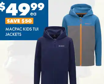 BCF Macpac Kids Tui Jackets offer