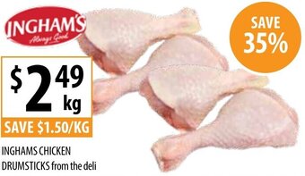 Supabarn Inghams Chicken Drumsticks From The Deli offer