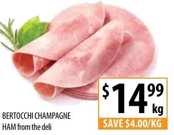 Supabarn Bertocchi Champagne Ham From The Deli offer
