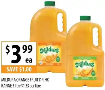 Supabarn Mildura Orange Fruit Drink Range 3 Litre offer