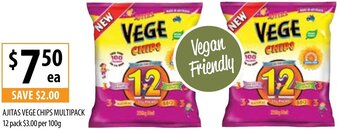 Supabarn Ajitas Vege Chips Multipack 12 Pack offer