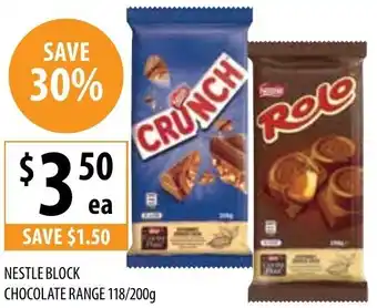 Supabarn Nestle Block Chocolate Range 118/200g offer