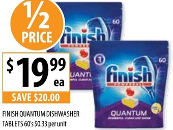 Supabarn Finish Quantum Dishwasher Tablets 60's offer