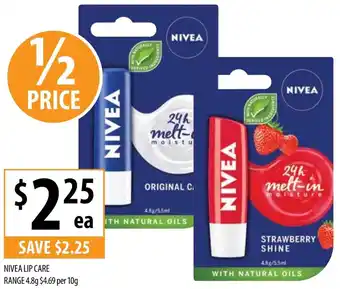 Supabarn Nivea Lip Care Range 4.8g offer