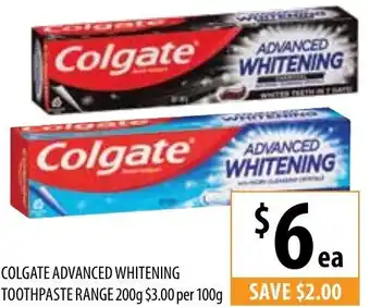 Supabarn Colgate Advanced Whitening Toothpaste Range 200g offer