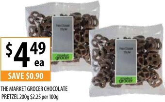 Supabarn The Market Grocer Chocolate Pretzel 200g offer