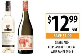 Supabarn Giesen And Elephant In The Room Wine Range 750ml offer