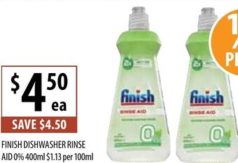 Supabarn Finish Dishwasher Rinse Aid 0% 400ml offer