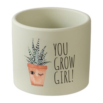 Spotlight You Grow Girl Planter Pot 12 x 14cm offer