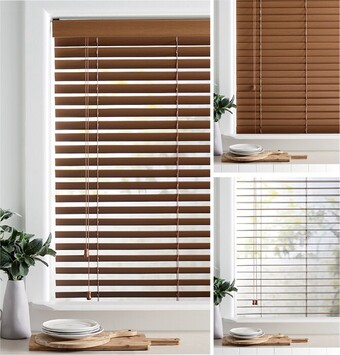 Spotlight 50% off 45mm Golden Oak Timber Venetian Blinds offer