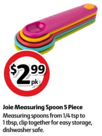 Coles Joie Measuring Spoon 5 Piece offer
