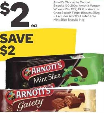 Woolworths Arnott's Chocolate Coated Biscuits 160-200g offer