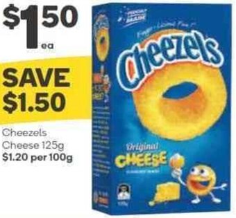Woolworths Cheezels Cheese 125g offer