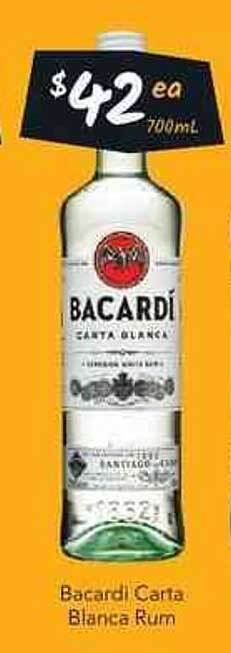 Cellarbrations Bacardi Carta Blanca Rum offer