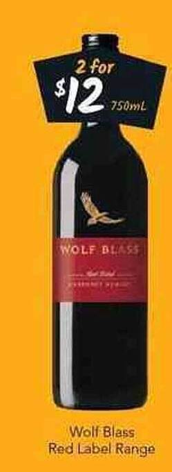 Cellarbrations Wolf Blass Red Label Range offer