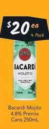 Cellarbrations Bacardi Mojito 4.8% Premix offer