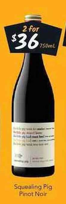 Cellarbrations Squealing Pig Pinot Noir offer