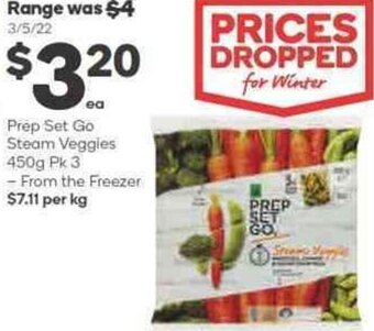 Prep Set Go Steam Veggies 450g Pk 3